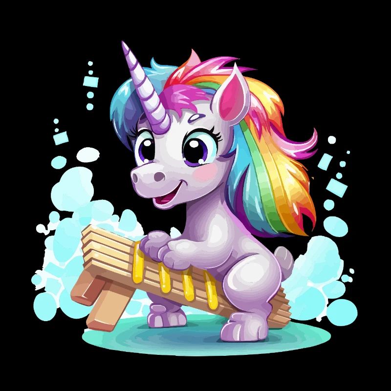Regenbogen Einhorn Schlitten