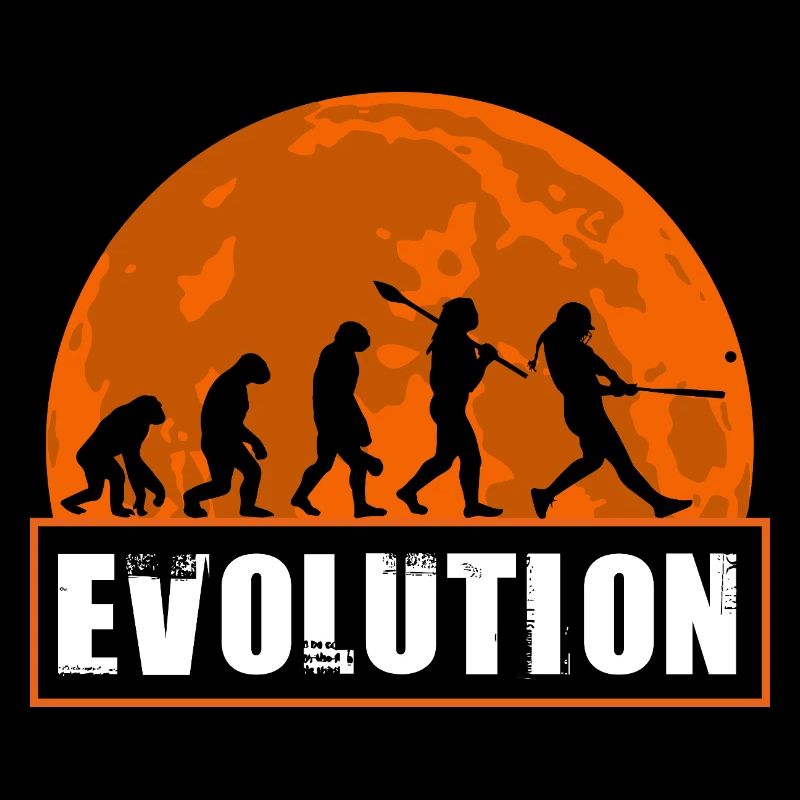 Baseball Softball Evolution Funny Player Gift Art