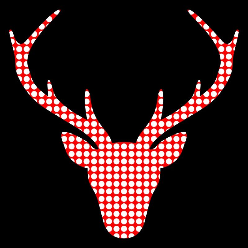 Red deer in dot pattern