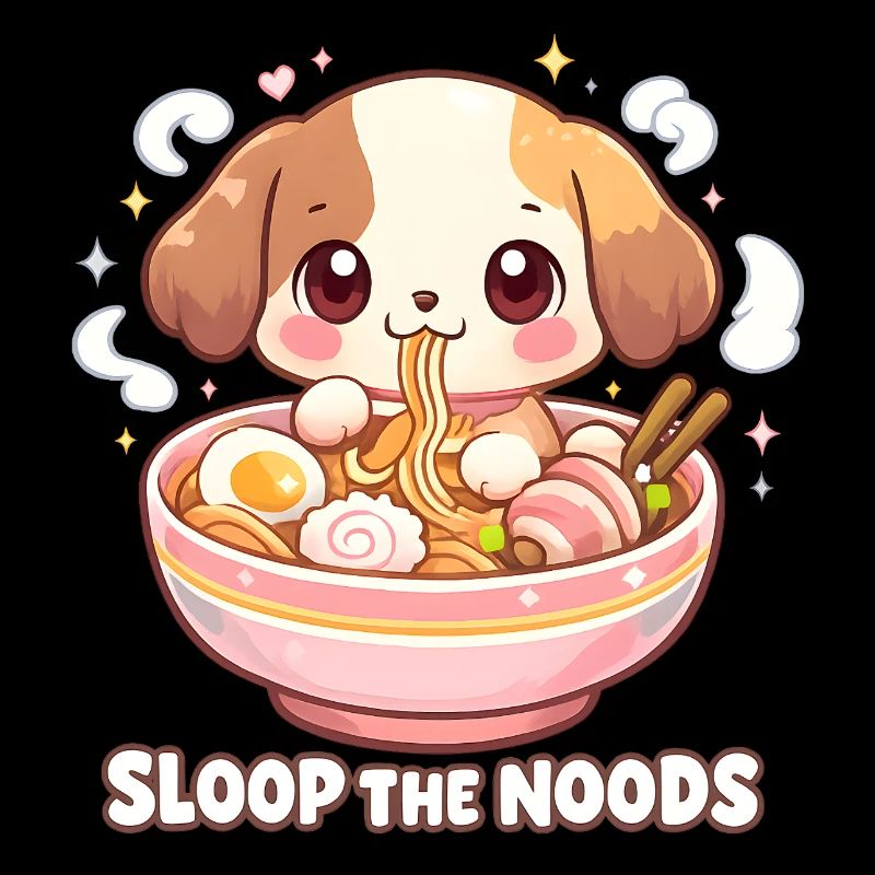 Petit chien ramen mignon