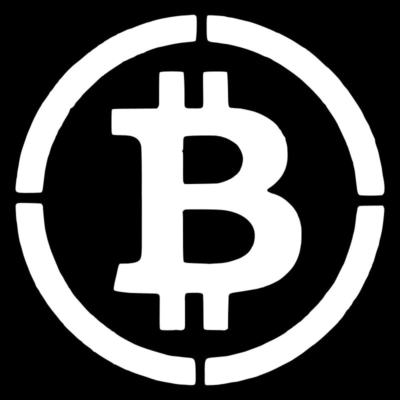 Bitcoin Logo B Symbol Stencil Vector
