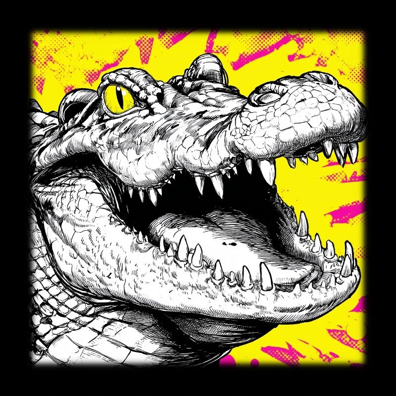 Crocodile Sketch – Urban Graffiti Style Design
