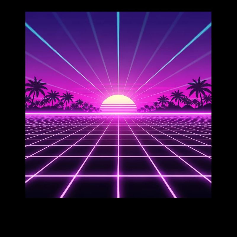 Sunset Neon Retrogrid back to 90s