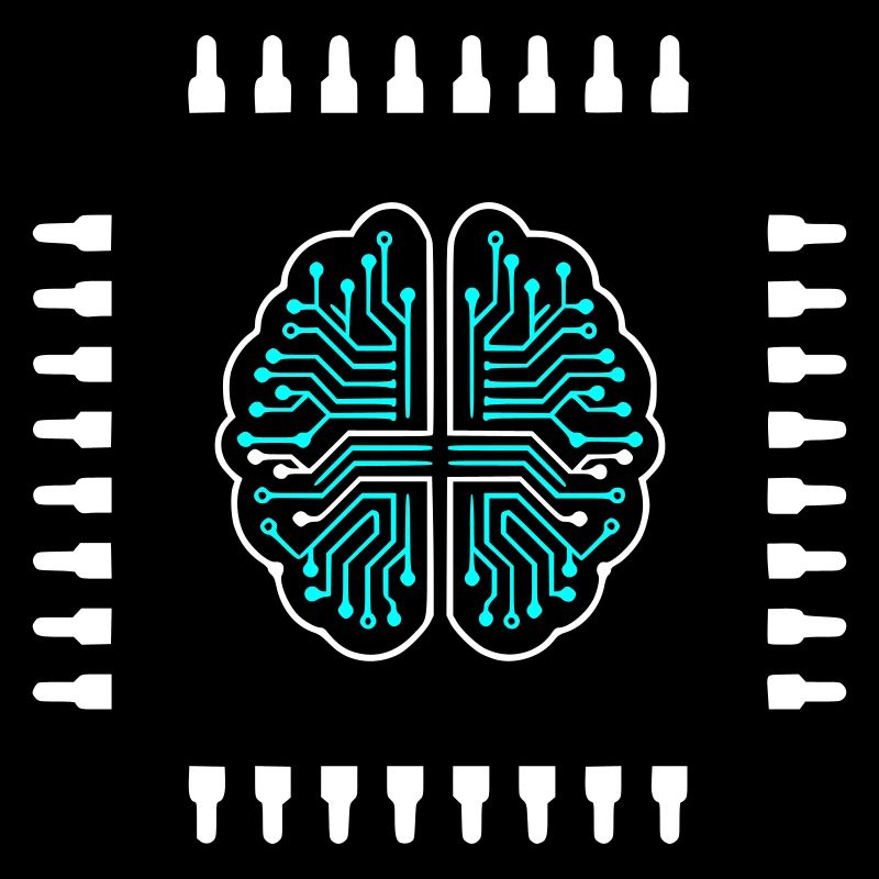 AI Brain Chip Processor Tech Vector