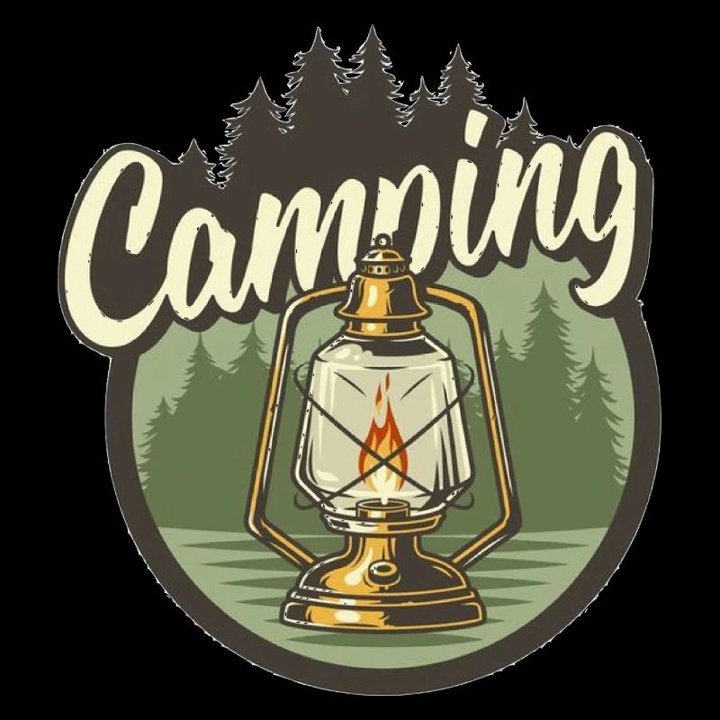 Camping lantern in the forest