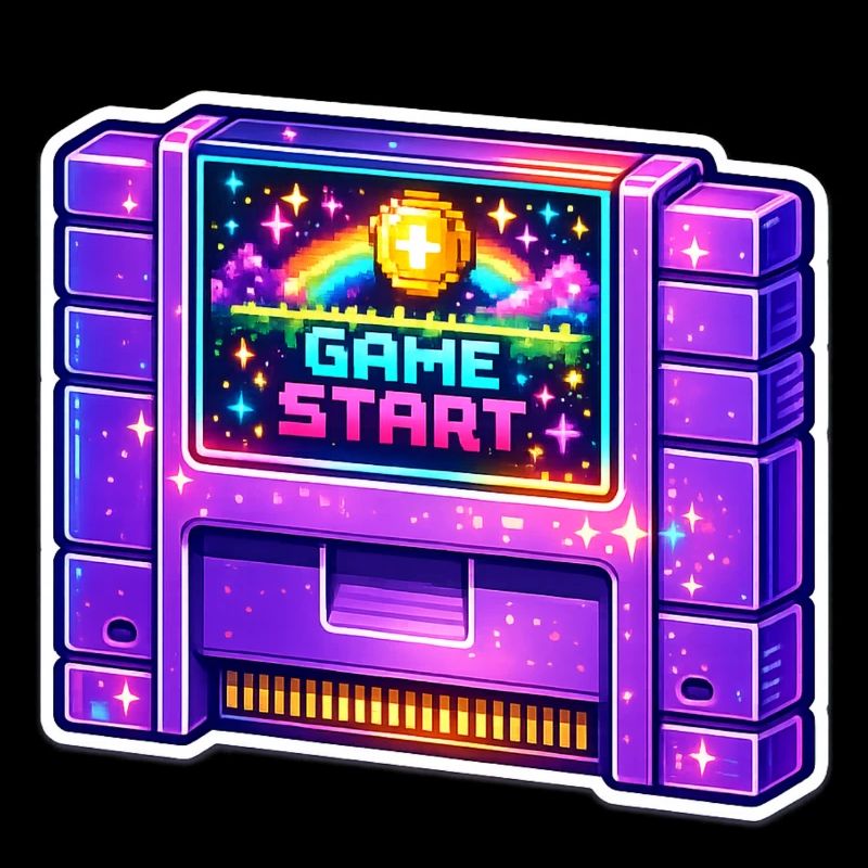 Retro Arcade Start Neon