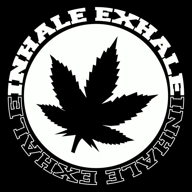 Logo rond de feuilles de cannabis