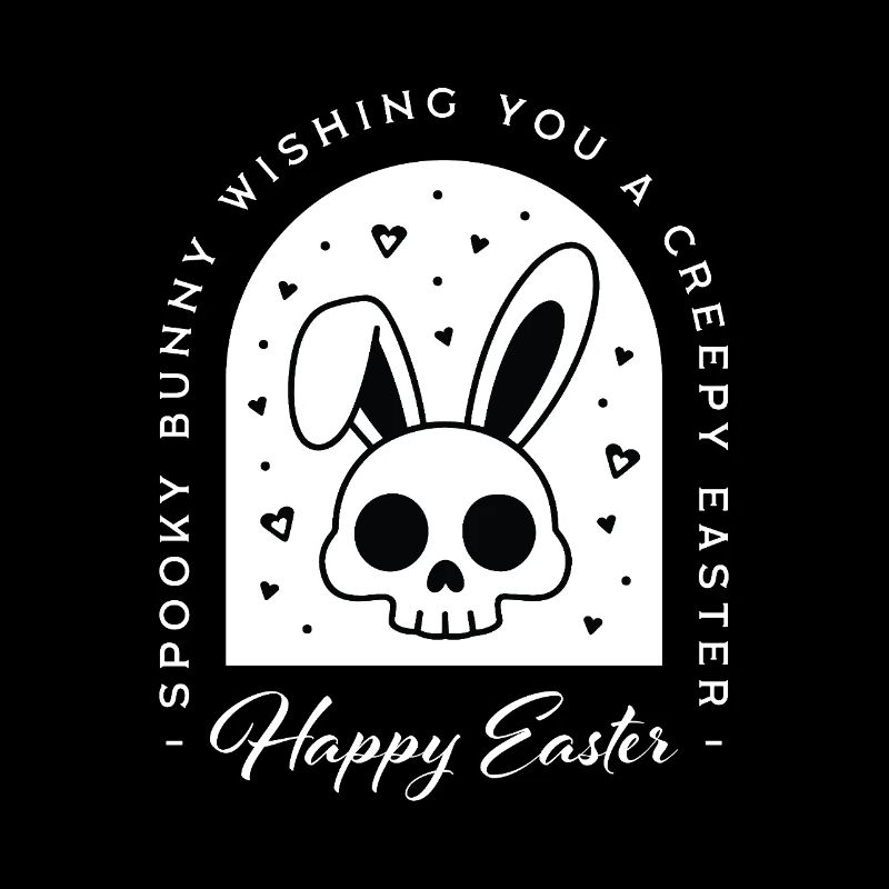 Creepy Happy Easter bunny skull gothic aesthetic