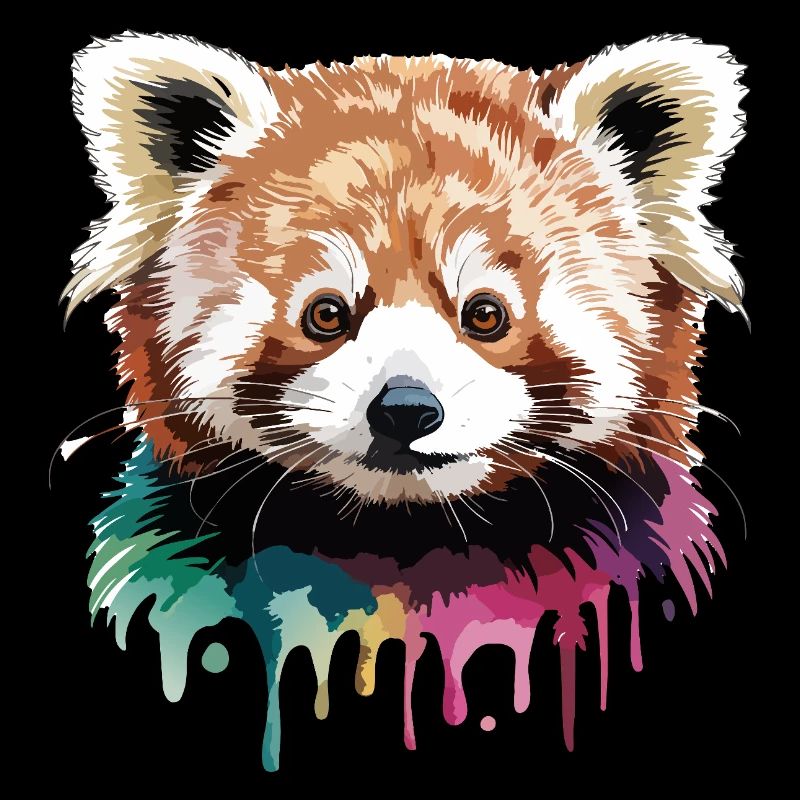 Roter Panda Kopf Farbkunst