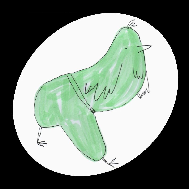 Oiseau vert abstrait minimaliste