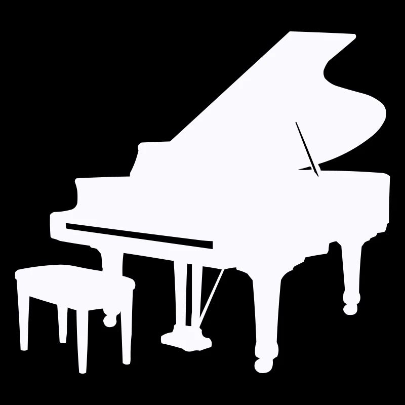 Piano Silhouette Monochrome