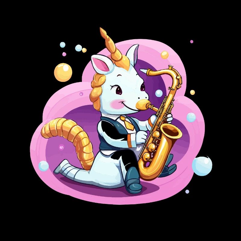 Saxophone licorne dans un tourbillon rose