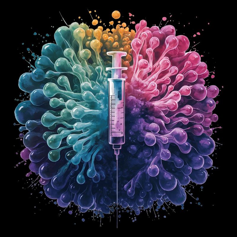 Peinture à la seringue d’injection médicale