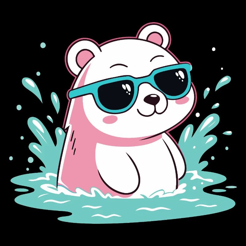 Wasser-Eisbär in kühlen Gläsern