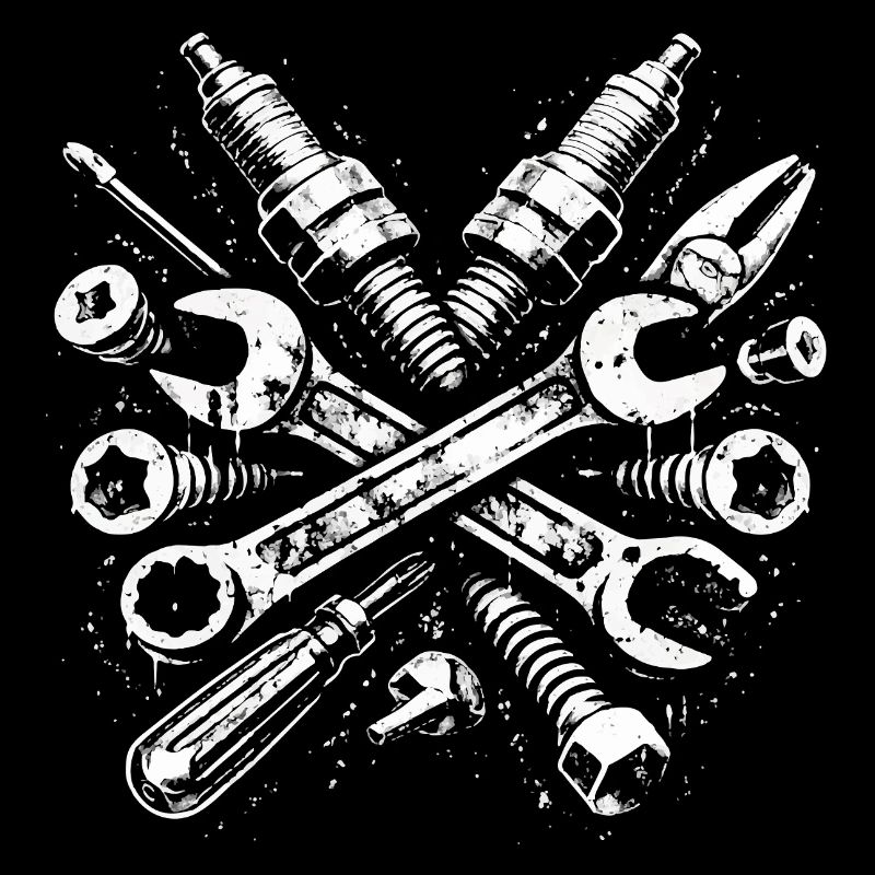 Tool Grunge Mechanic Spark Plug Design
