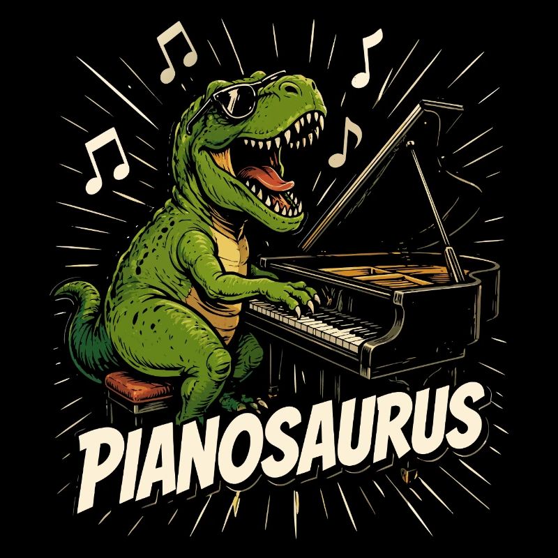 Fun Pianist Dinosaur