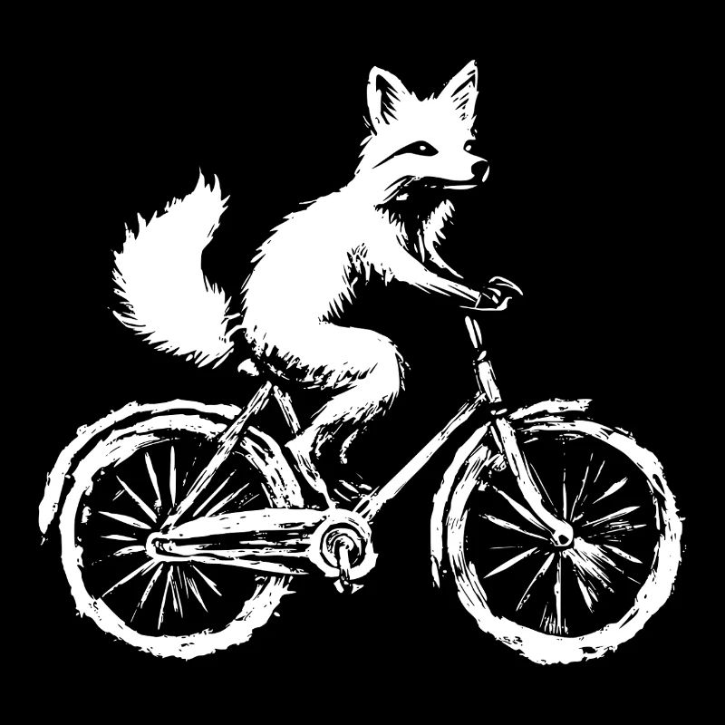 Funny Bicycle Fox