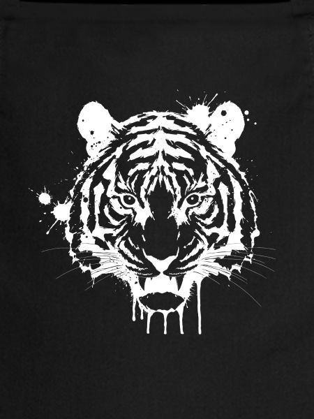 Tiger splashed in white