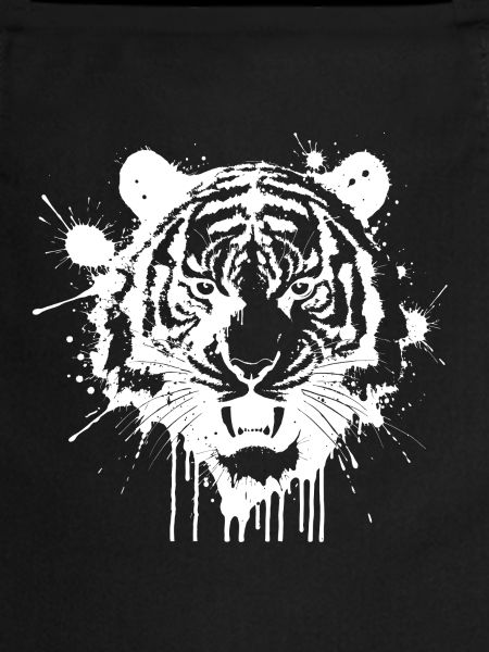 Tigre éclaboussé monochrome Blanc