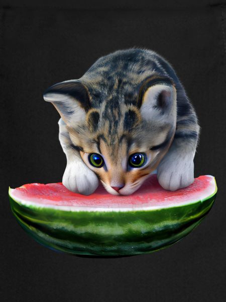 Chat et pastèque