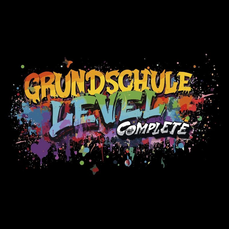 Grundschule Level Complete Graffiti Abschlussshirt