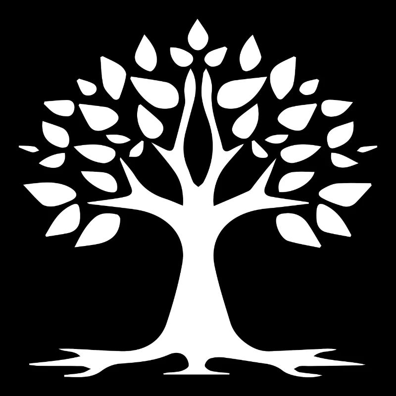 Stylized Tree Simple Tattoo Logo