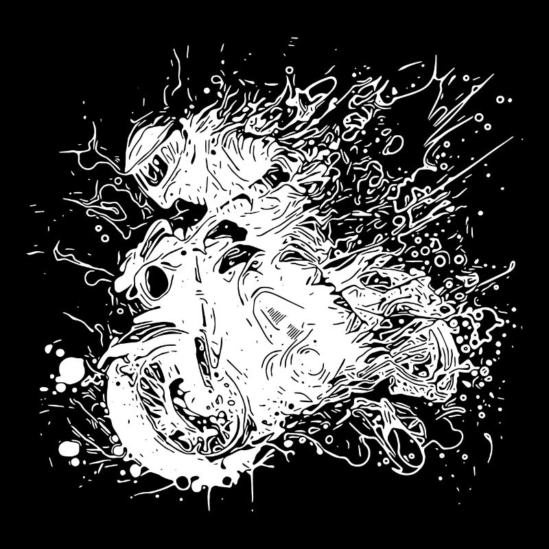 Biker mit Helm Geländefahrt Splash Style