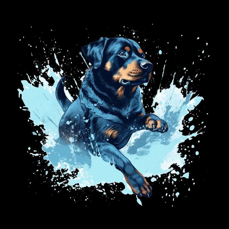 Rottweiler Dock-Plongée dans l’eau