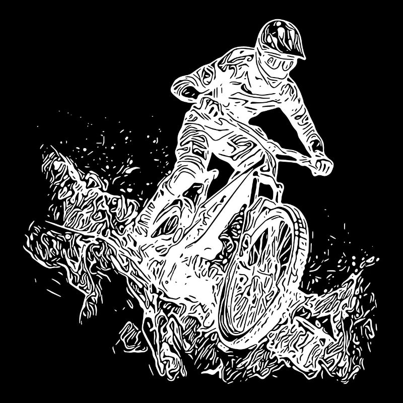 Radfahrer Mountainbiker Regen Schlamm Abfahrt