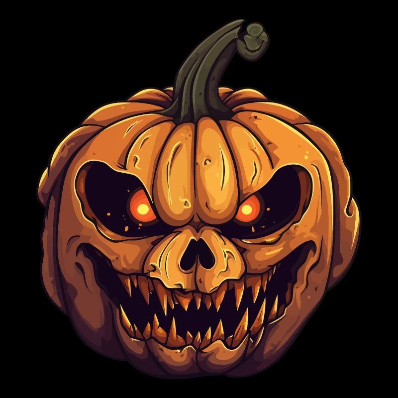 Evil Pumpkin Face - Grinning Halloween Costume