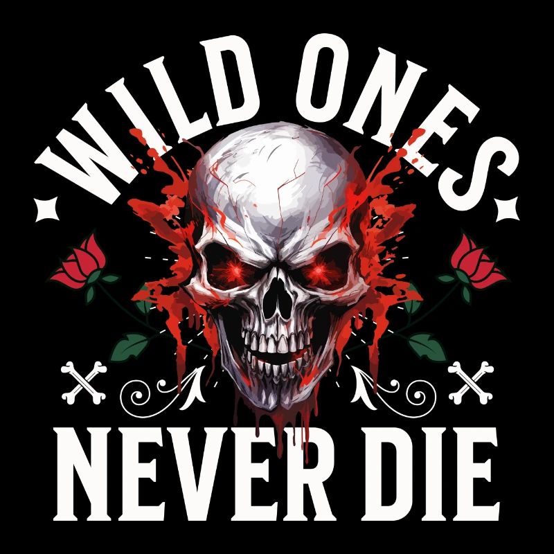Skull Skull Skeleton Motorcycle Biker Gang