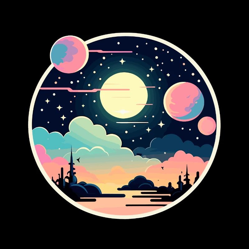 Moon Landscape Illustration