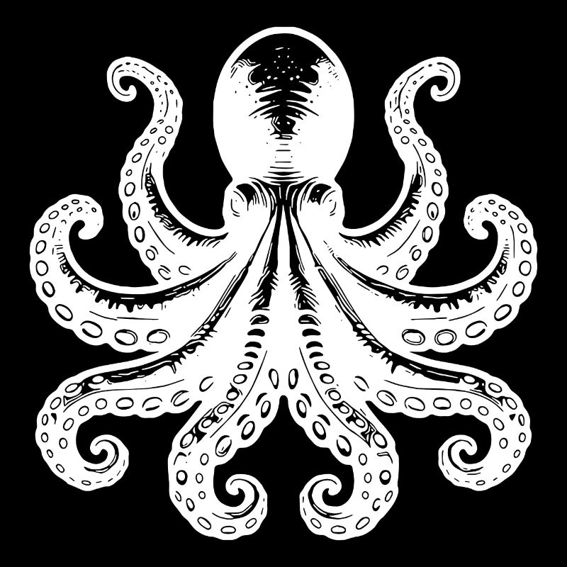Grim Squid Octopus with Eight Arms