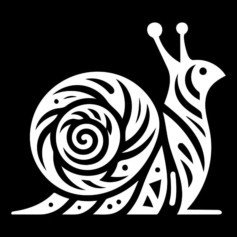 Escargot avec maison dans le style de tatouage tribal