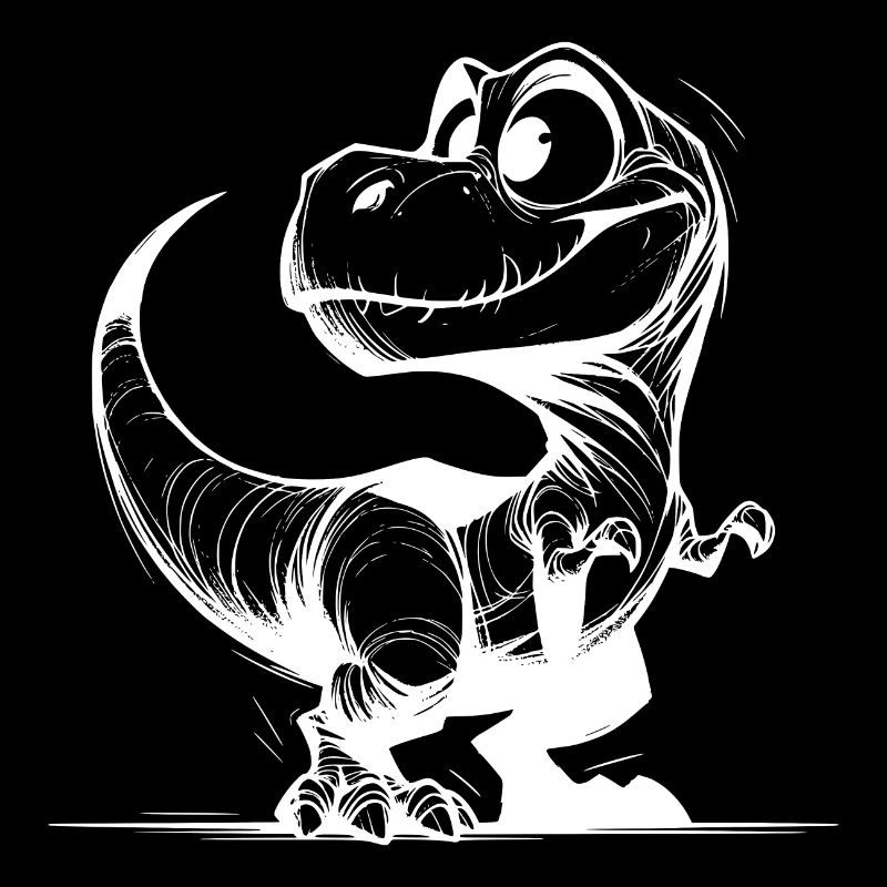 Kleiner süsser T-Rex - Dinosaurier Skizze