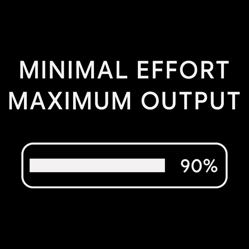 Minimum effort Maximum output Progress