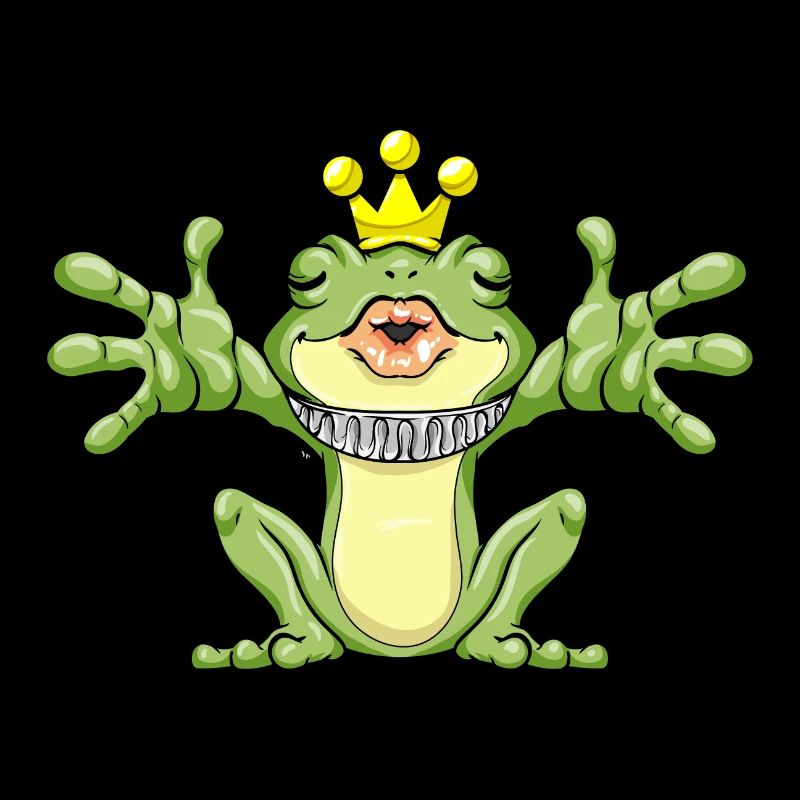 Frog as a frog prince with a crown