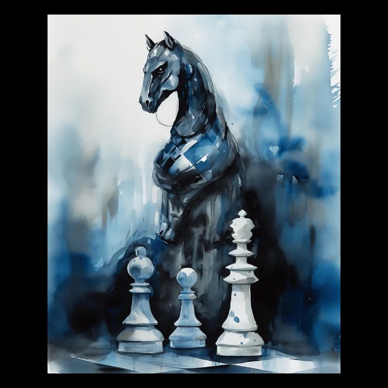 Blue Chess Knight wurde zum Leben erweckt