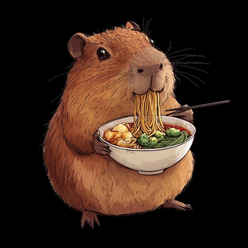 Capybara isst Ramen