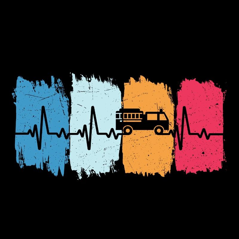Fire Truck Retro Heartbeat Fire Brigade
