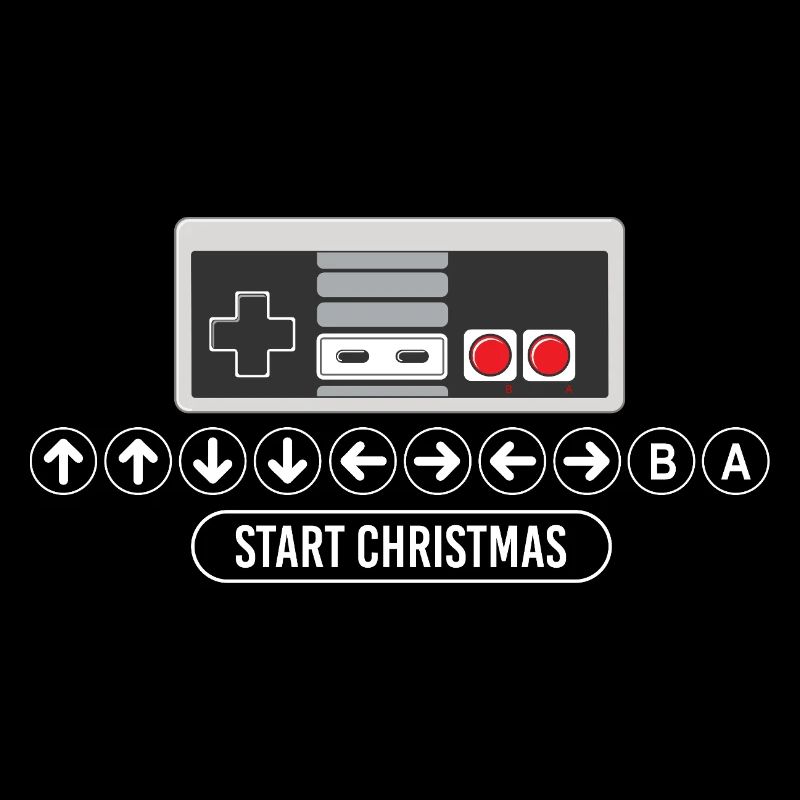 Cheat Code Start Christmas Gaming Gamer Video Game
