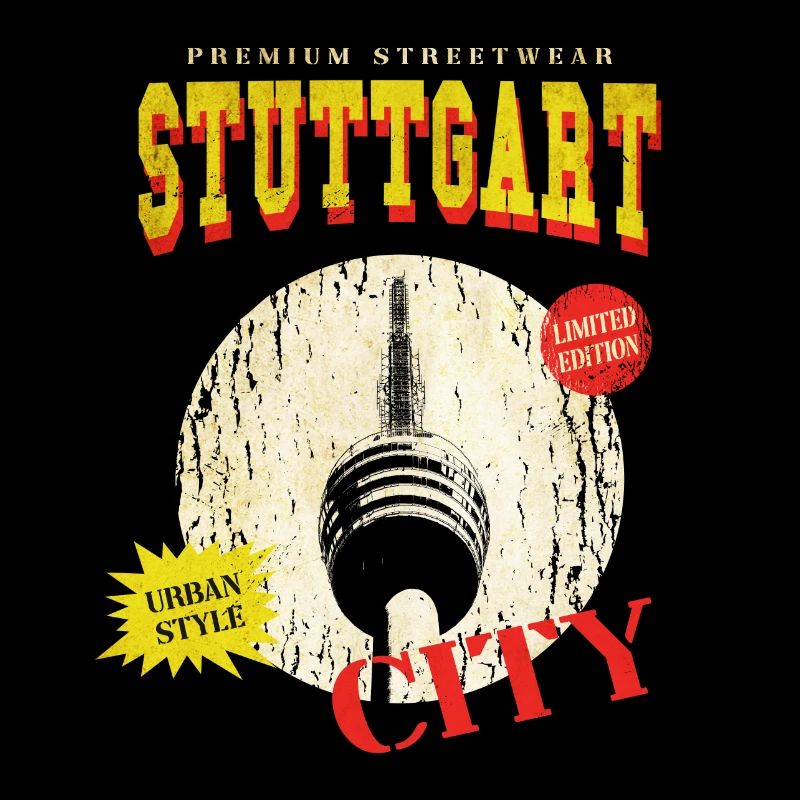 Stuttgart Germany City Skyline Vintage Retro