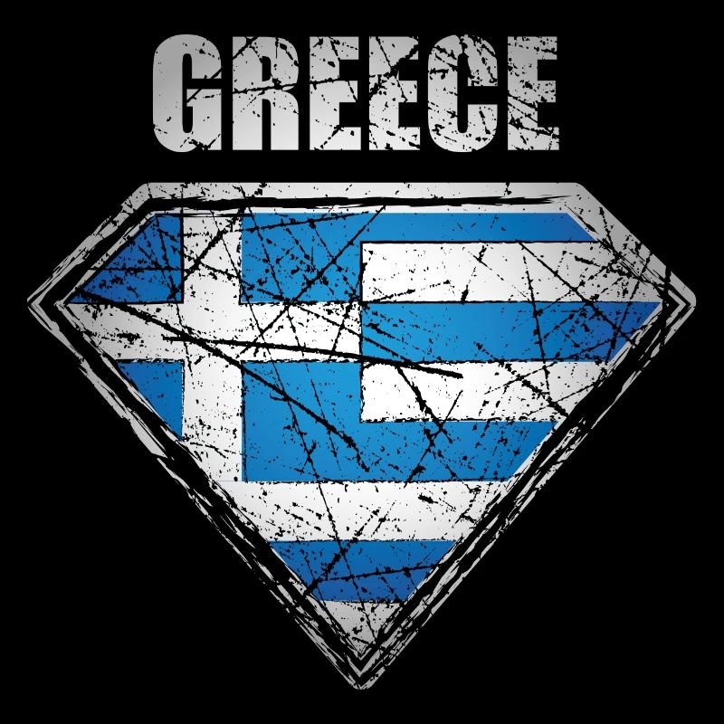 Grèce Super-héros Drapeau Symbole grec