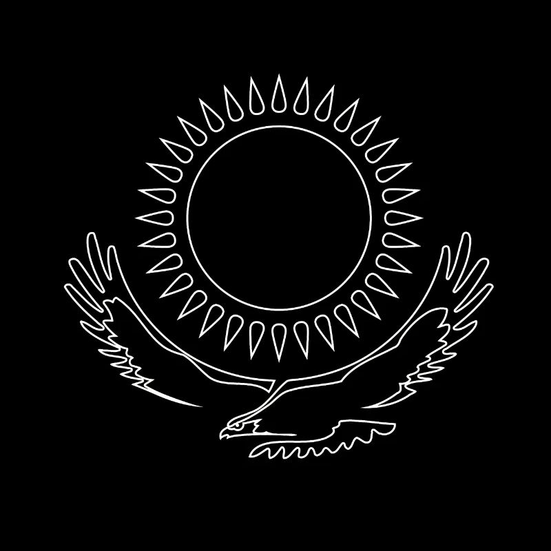 Kazakhstan Eagle steppe eagle line white flag