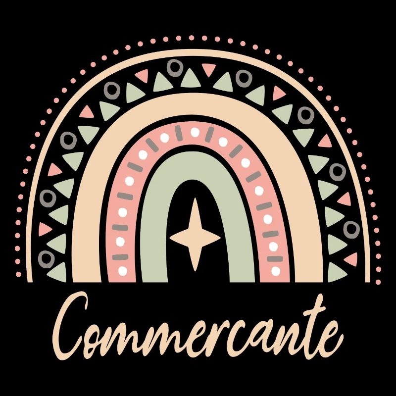 Cadeau Commerçante. Boho Rainbow commerçante.