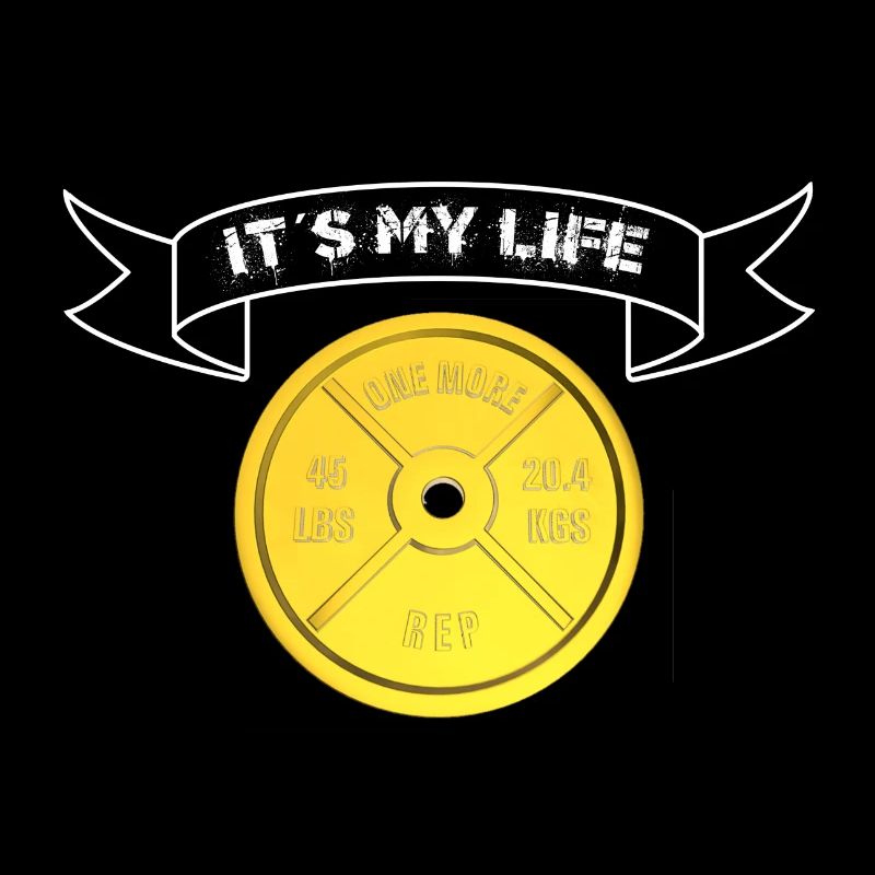 Plaque de poids Bannière « C’est ma vie » blanc