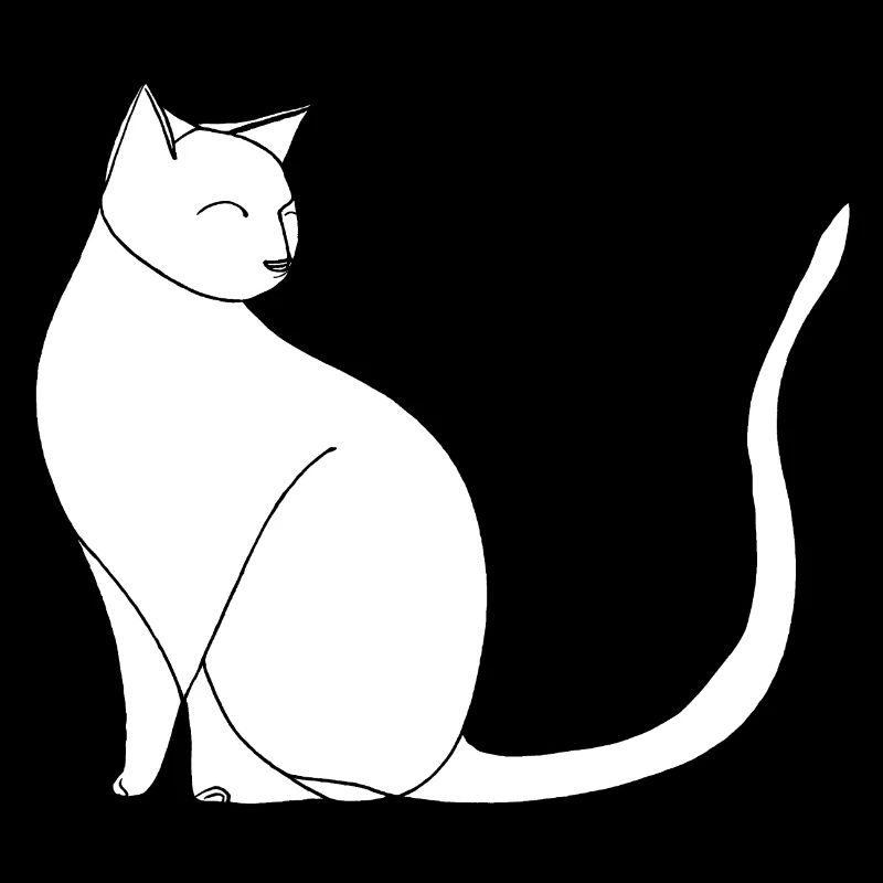 Minimalistic cat fine line art on white background