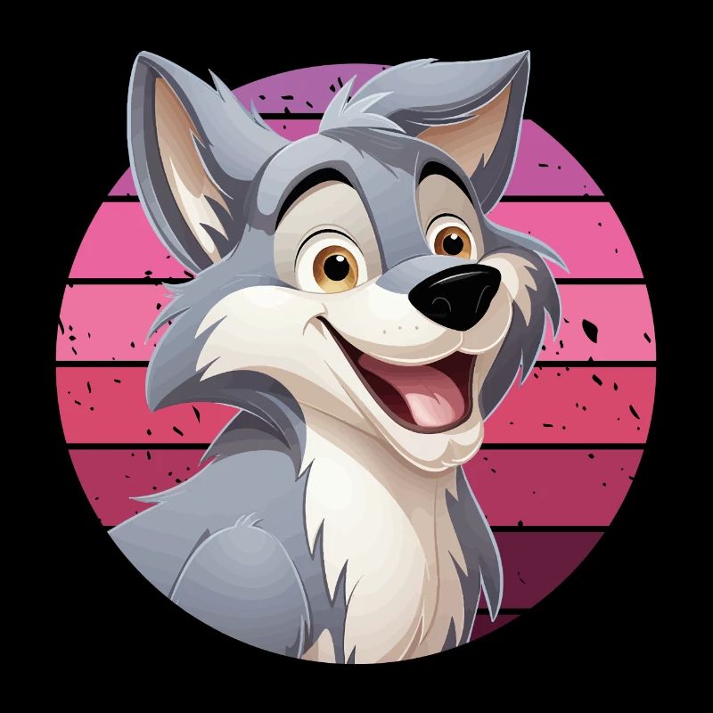 Wolf Laughs Cartoon Comic Wolf Head Wolves Cute