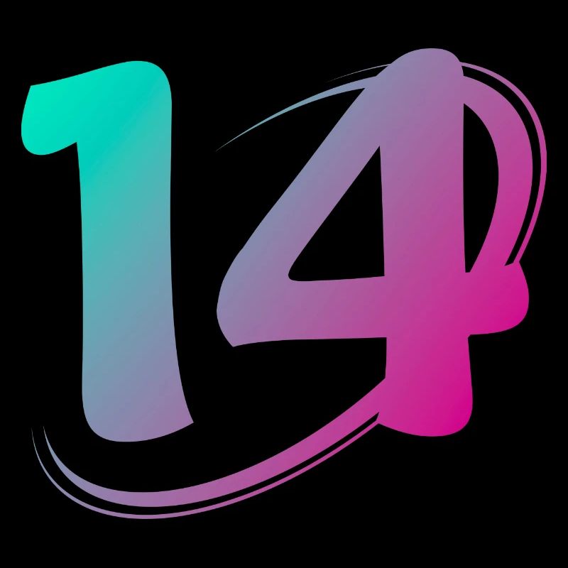 Nummer 14 mehrfarbig