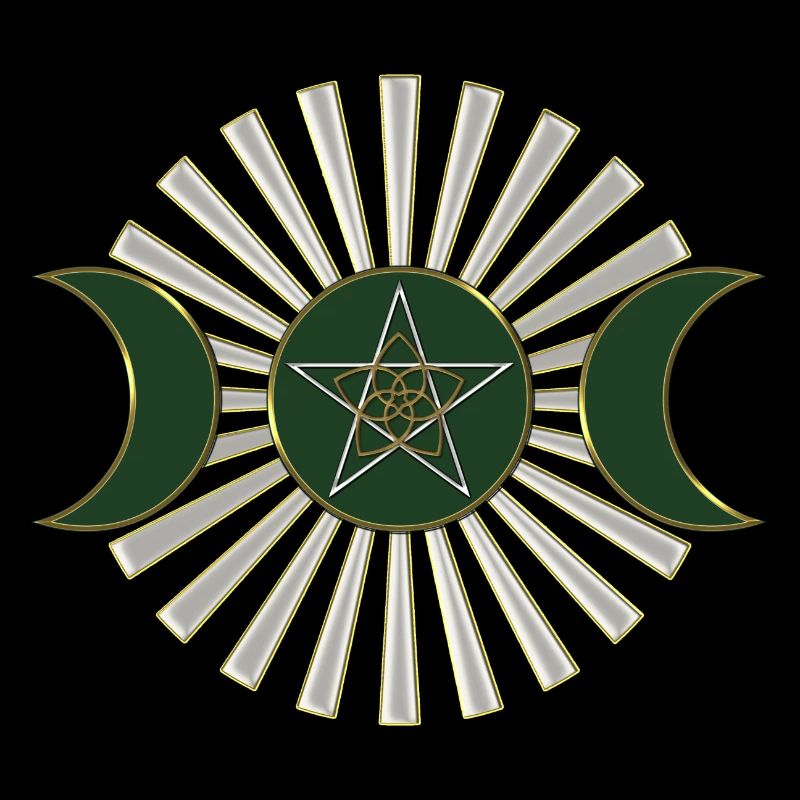 Lune - Pentagram - Vénus fleur - vert